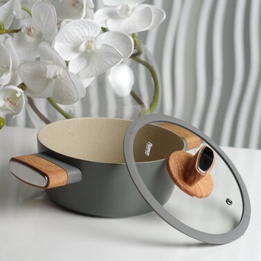 Кастрюля со стеклянной крышкой 20 см 2,24 л ARIA Fissman