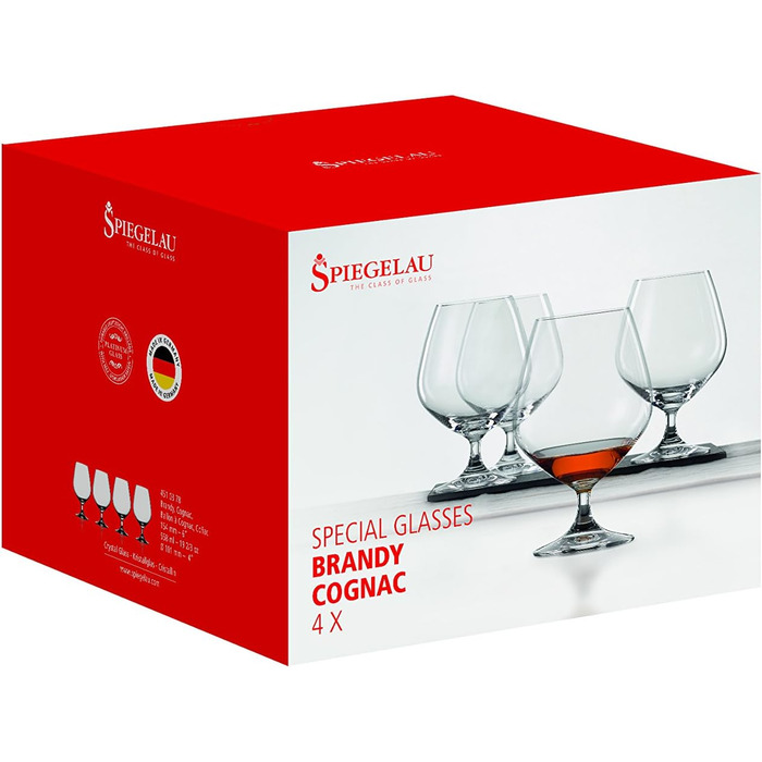 Набор кружек из 4 предметов, Snifter Premium с вытянутой ножкой, 4460177 (коньяк)