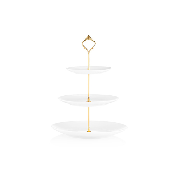 ARDESTO Блюдо 3-х ярусне, 26.5х32см, порцеляна, білий