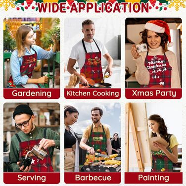 Набір з 4 різдвяних кухонних фартухів 90 x 100 см FunChaos