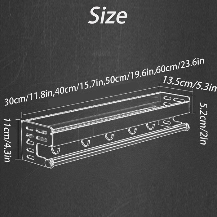 Настінний органайзер для кухонного приладдя 30 см Dxcaicc