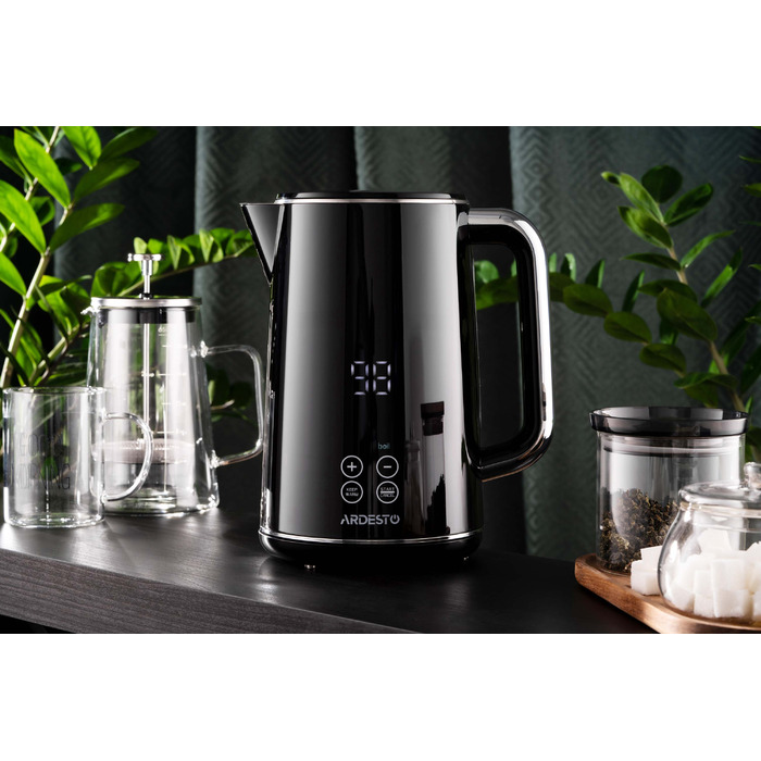 ARDESTO Електрочайник AEKL-X53E/1.7 л/2200 Вт/подвійні стінки/LED дисплей/Otter контроль/чорний