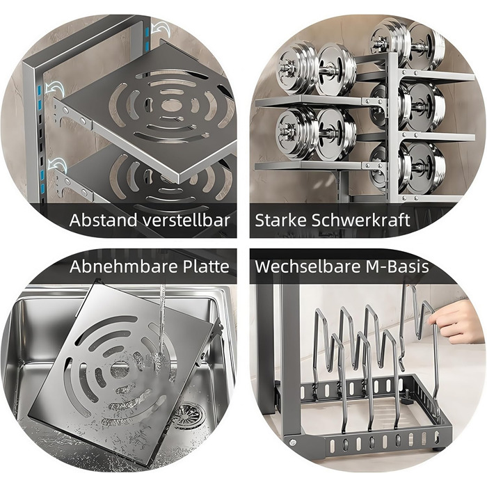 Органайзер для посуду з регульованими відділеннями 23 х 28 х 53 см HIMKI