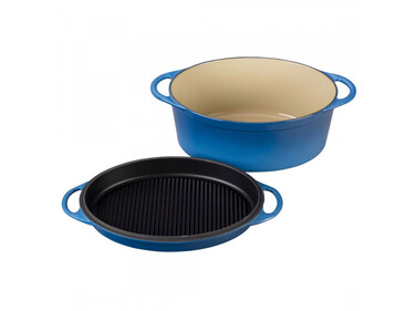 Гусятница / жаровня з кришкою-сковородою гриль 32 см, Marseille Le Creuset