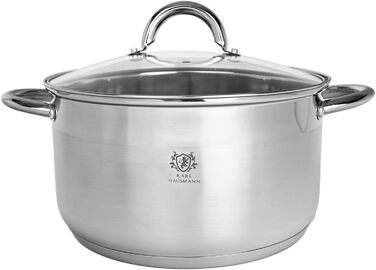 Кастрюля 5 л из нержавеющей стали со стеклянной крышкой 24 см KARL HAUSMANN