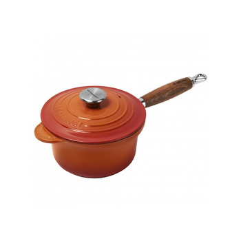 Ківш з кришкою 18 см і деревяною ручкою, помаранчевий Le Creuset