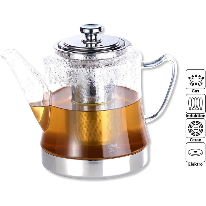 Скляний заварник 1,5 л Rosenstein & Söhne