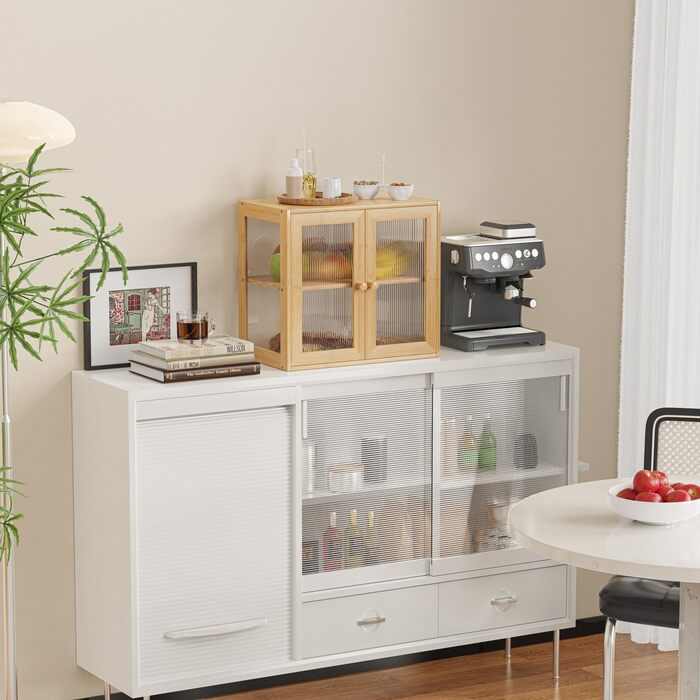 Дворівнева бамбукова хлібниця 41 x 25 x 38 см з 2 дверцятами BAMBANG