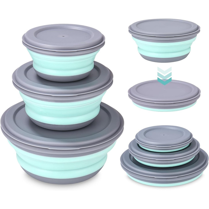 Складана миска з кришкою 3 шт Goxiry