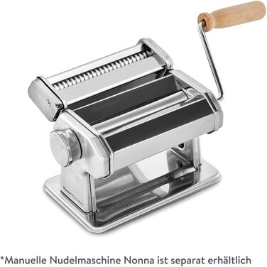 Інструкція SPRINGLANE Nonna, нержавіюча сталь, виробник макаронних виробів включно з брошурою з рецептами, сушарка для макаронних виробів і 3 насадки для нарізки спагетті, лазаньї, тальятелле - (насадка для лінгвіні, аксесуари)