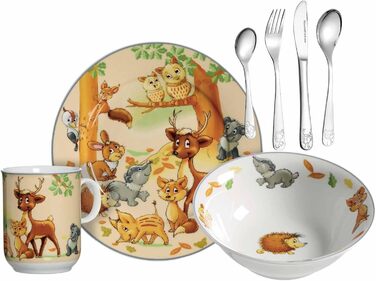 Набір дитячого посуду та столових приборів, 7 предметів Лісові тварини Ritzenhoff & Breker