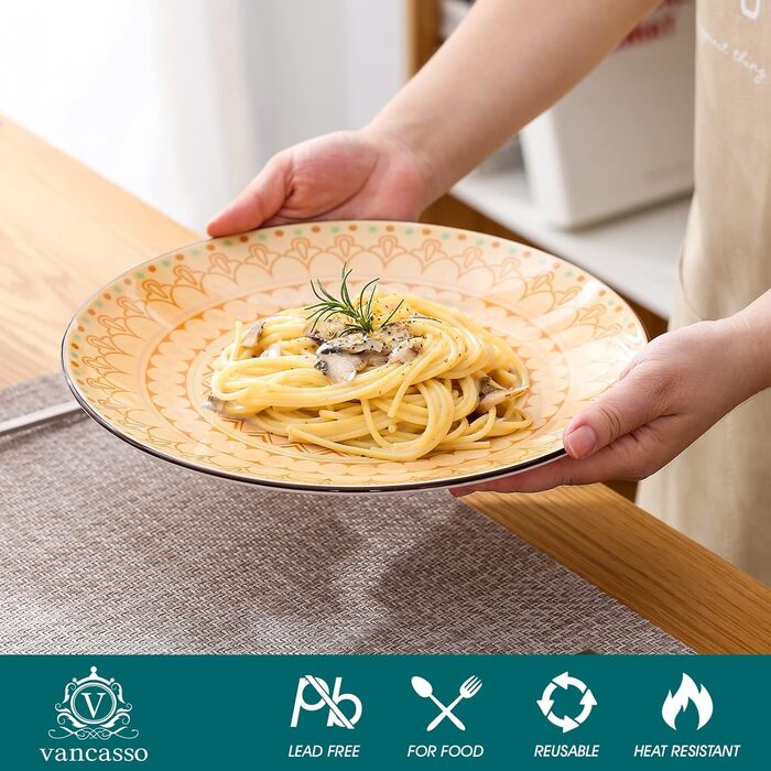 Порцеляновий набір посуду Haruka, 48 шт. Набір круглий комбінований сервіз на 12 осіб, включає кружки, піали, десертні тарілки та обідні тарілки (тюльпан, набір посуду з 48 предметів)