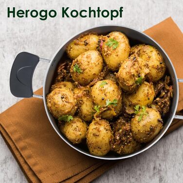 Кастрюля 5 л из нержавеющей стали со стеклянной крышкой 22 см Herogo