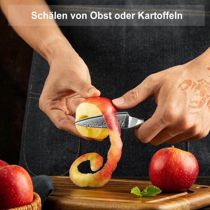 Дамаський ніж Sunnecko 20 см Кухонний ніж шеф-кухаря - гострий ніж з дамаської сталі, кухонний ніж з ергономічною ручкою