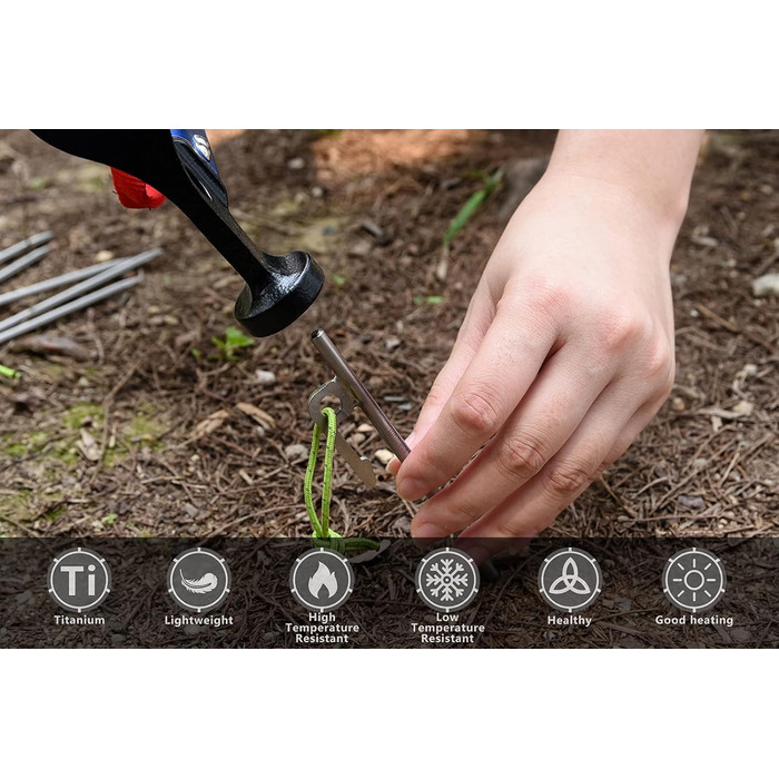 Титановые колышки для походов на открытом воздухе 6 шт. iBasingo