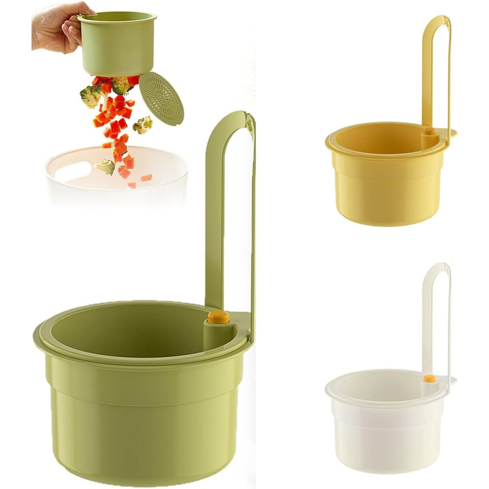 Сітчастий фільтр для раковини, фільтр для раковини, зливний кошик для раковини, органайзер для раковини, кухонне начиння, кошик-сітчастий фільтр для раковини, кошик для зливу для кухні, підвісний фільтр для кухонного змішувача, (білий ) (зелений білий жов