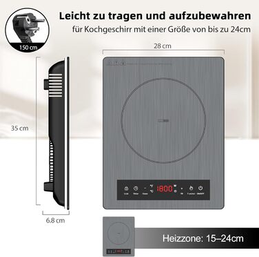 Індукційна варильна поверхня на 1 конфорки 1800 Вт VBGK