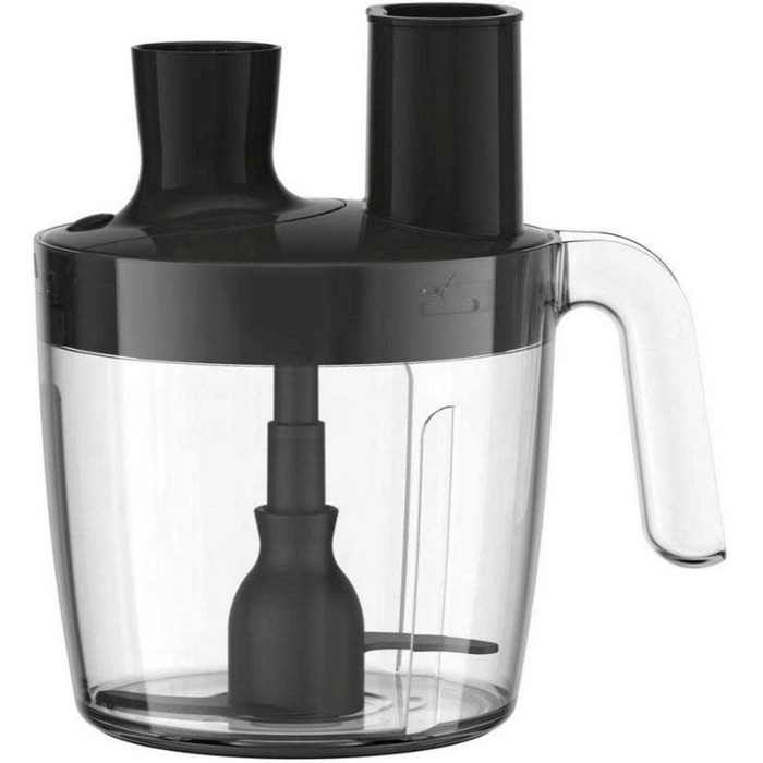 Tefal Блендер заглибний Quickchef+, 1000Вт, 4в1, чаша-800мл, чопер-500мл, кухонний комбайн 5в1, турборежим, сіро-чорний