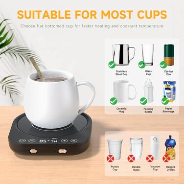 Електричний підігрівач для чашок 36 Вт, чорний BTOYM