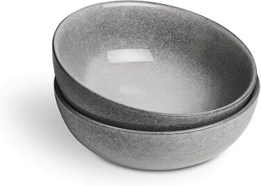 Набор посуды Misty Cliff 24 предм., Столовый сервиз из керамогранита на 4 персоны (набор мисок для хлопьев из 2 шт.)