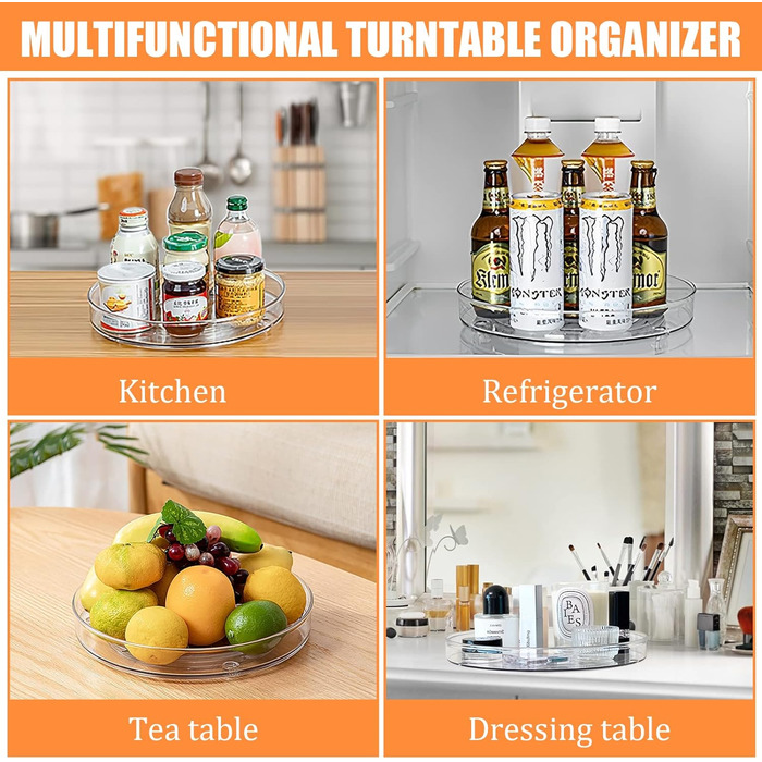 Органайзер для холодильника обертовий, набір 2 предмети, прозорий TUFA