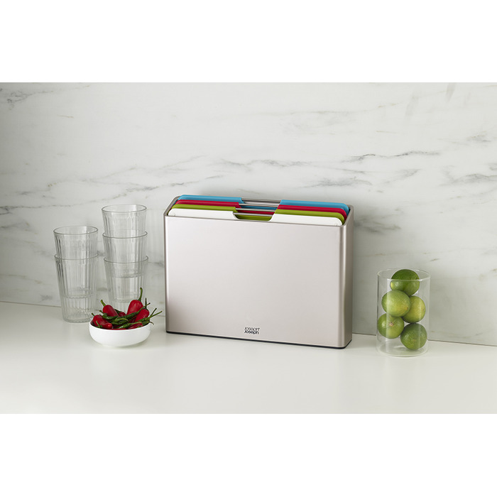 Набір обробних дощок, 7,5 х 26 х 36 см, сріблястий Folio Large Joseph Joseph