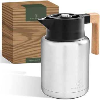 Термос-кавник 1,4 л, нержавіюча сталь з дерев'яною ручкою WALDWERK