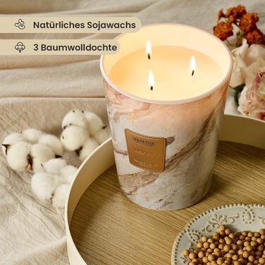 Велика ароматична свічка M&SENSE Чорні ароматичні свічки у склянці Ароматизована свічка з натурального соєвого воску Розслаблююча ароматерапія Подарунок для жінок та чоловіків, Різдво Час горіння 75 годин та 2 ґноти (Black Air, 990 г)