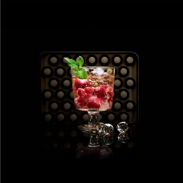 Силіконова льодогенератор Lurch ICE FORMER преміум-класу з кришкою на 20 кубиків льоду розміром 3 см, чорний, кубик 3 см (кулька 2 см)