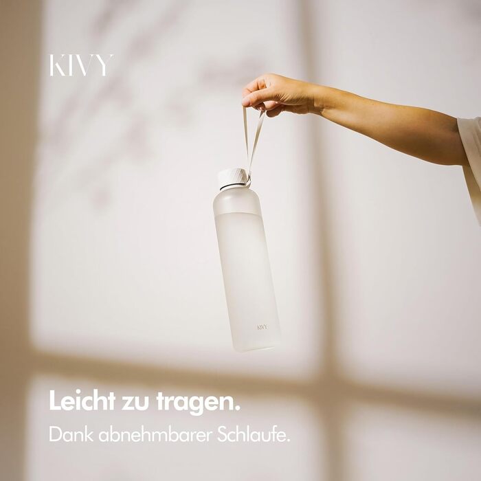 Бутылка для воды 1 л тритановая, белая золотистая KIVY