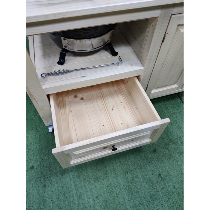 Стіл для гриля 147 х 72 х 83 см, дерев'яний з нішами GRILLI