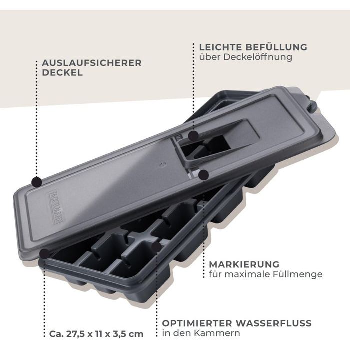 Форма для льоду з герметичною кришкою FACKELMANN