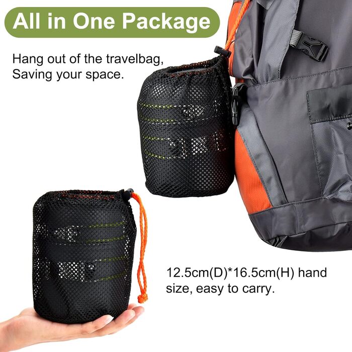 Набор посуды для кемпинга из 9 предметов, мини-кемпинговая печь Odoland