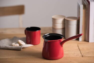 Чайник-флейта Plus, CLASSIC - КОЛІР ЧЕРВОНИЙ, діаметр 18 см, висота 21,7 см, ємність 2 літри, емальована, емальована 3 рази, червоний/чорний, індукційний 21,7 см Червоний, 0543-020