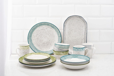 Тарілка десертна Ardesto Siena, 19см, порцеляна, біло-блакитний