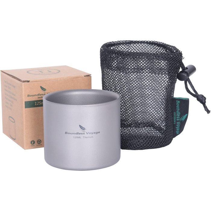 Титановий кухоль двошаровий ізольований 125 мл iBasingo