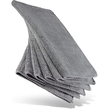 Серветки з мікрофібри HEYNNA для прибирання дому та кухні Серветки для чищення/Набір серветок для чищення 30x30 см, 6 шт. сірого кольору/також підходить як серветка для догляду за автомобілем з мікрофібри