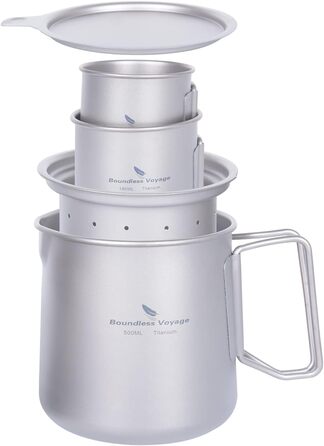 Титановий чайник для кемпінгу 500 мл iBasingo