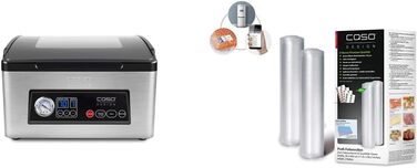 Камерний вакуумний пакувальник з нержавіючої сталі, потужний вакуумний насос 70 л/хв, подвійний зварний шов, регульований час вакууму та зварювання (зв'язка з рулонами плівки 30х600 см), 70 -