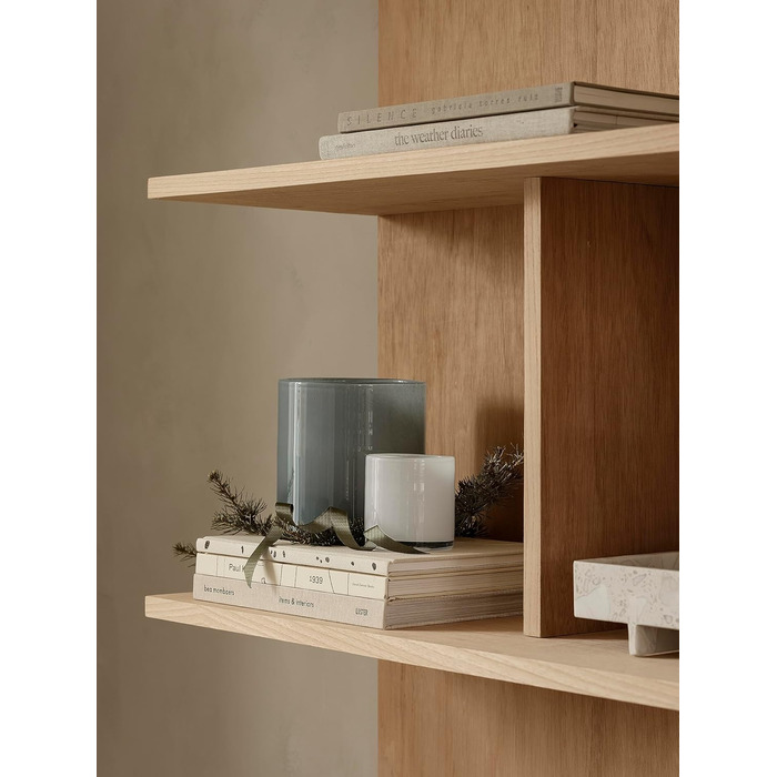 Свічник скляний, розмір M, 12 x 12 см блакитний SAGA Blomus