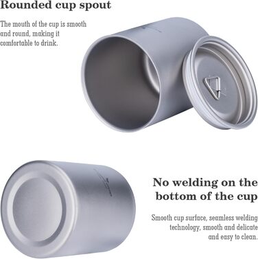 Титановая чайная чашка с двойными стенками 350 мл iBasingo