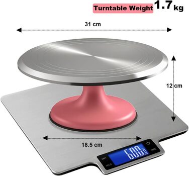 Вращающаяся подставка для торта 30,5 см розовый Yizish