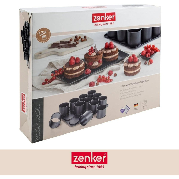 Набір форм для випікання крафіна 12 предметів, чорний Zenker