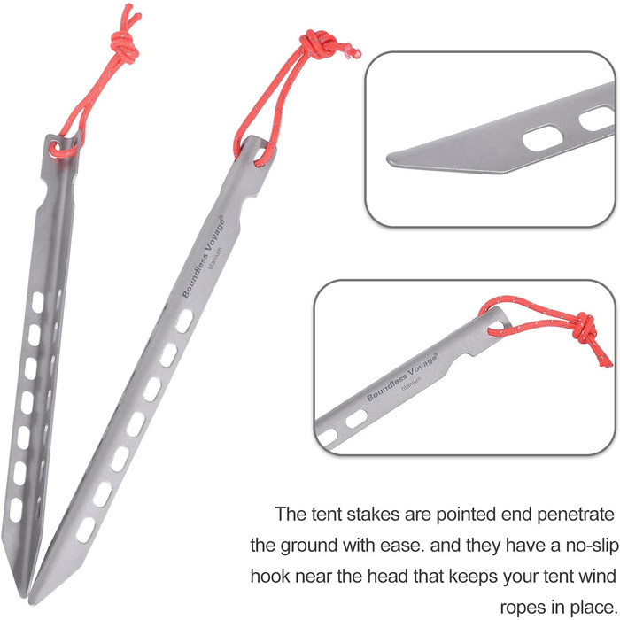 Титановые колышки для палаток 12 шт. Ti4008P iBasingo