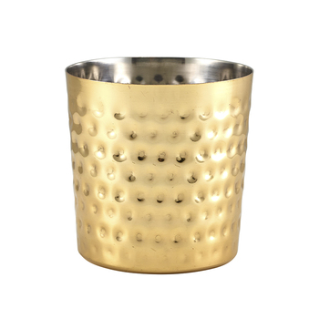 Склянка металева 420 мл, рельєфна, золоте покриття, Gold Plated Hammered, GenWare