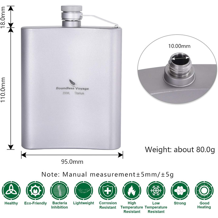 Титанова стегнова колба 200 мл. Boundless Voyage