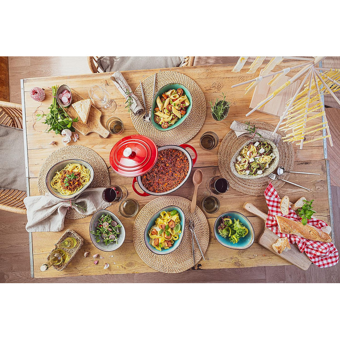 Співачка Набір десертних мисок Capri, набір десертних мисок з кераміки з 4 предметів, ємність 450 мл (набір чаш для макаронів 4 шт.)