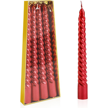 Набір з 4 конічних спіральних свічок 2 x 20 см, червоний Bolosa