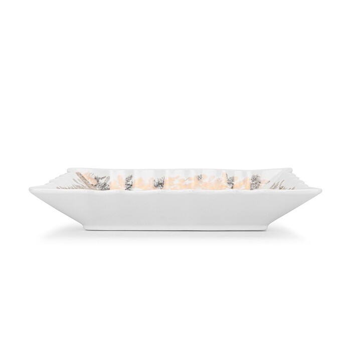 Блюдо Fissman CHRISTMAS квадратное 22,5х22,5 см с резной кромкой фарфора (14018)