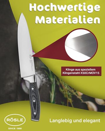 Нож поварской 20 см Wolfgrey Rosle